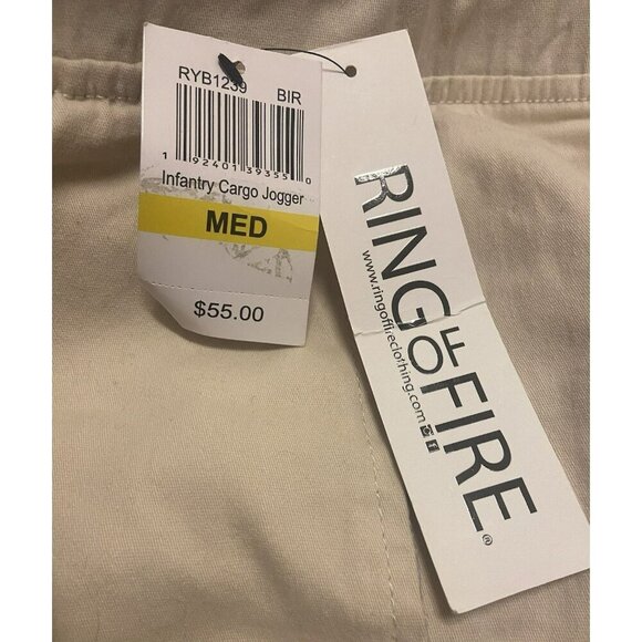 Ring of Fire Men's Infantry Cargo Joggers Khaki Twill Size Medium NWT - Picture 7 of 9